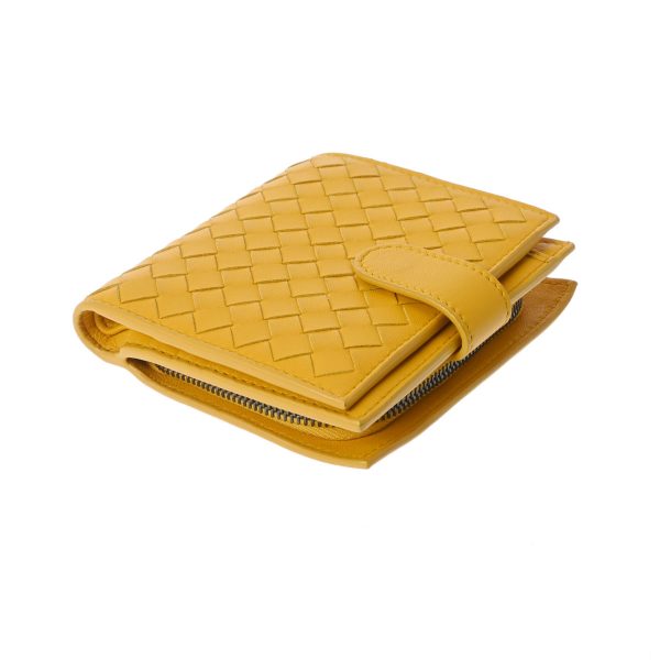 802000156393000 3 Bottega Veneta Intrecciato Calf Bifold Wallet Yellow