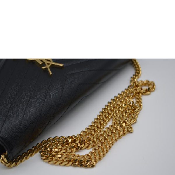 80301 4 Saint Laurent Monogram Envelope Shoulder Chain Wallet