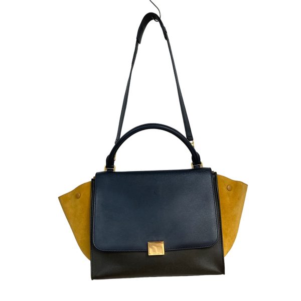 8039000785732 1 Celine Trapeze Phoebe 2Way Bag Black Yellow