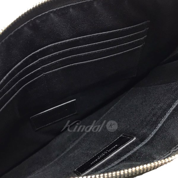 8042000307927 10 Saint Laurent Paris College Logo Clutch Bag Black