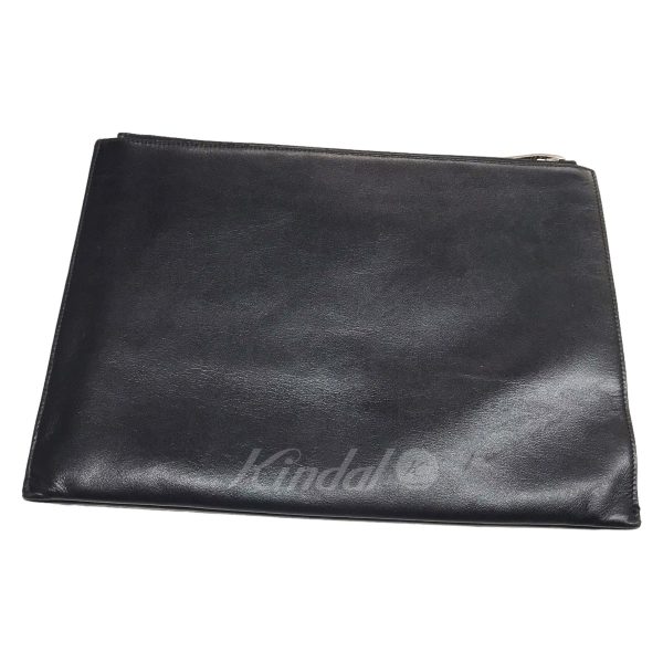 8042000307927 2 Saint Laurent Paris College Logo Clutch Bag Black