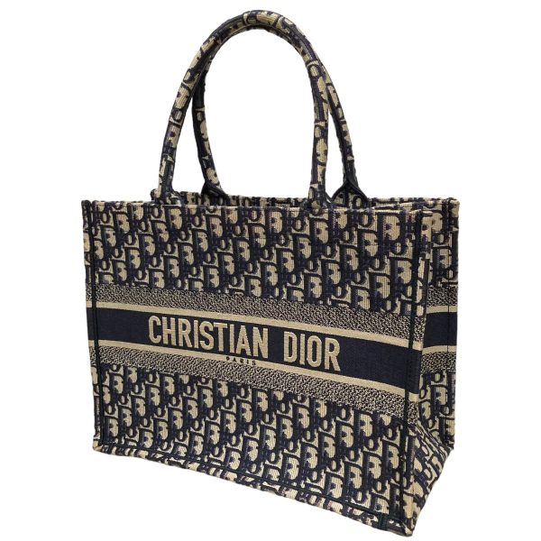 8045000652448 1 Dior Book Tote Oblique Navy Gray