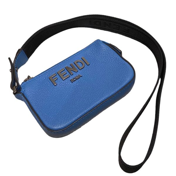 8045000745041 1 Fendi Pouch Leather Shoulder Bag Blue