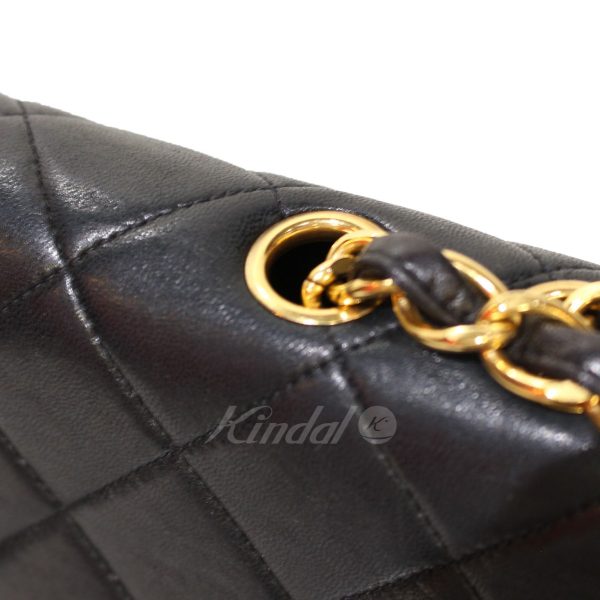 8073000127086 12 Chanel Big Matelasse Lamb Leather Chain Bag Black