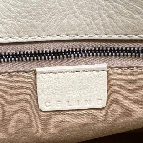 8080000306069 10 Celine Leather Handbag Ivory