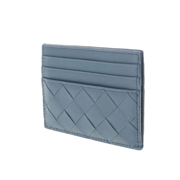 808000611894000 2 Bottega Veneta Intrecciato Credit Card Case Blue