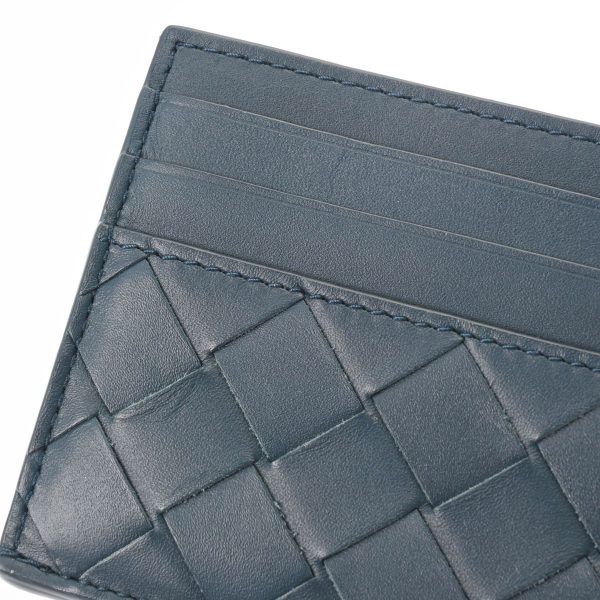 808000611894000 8 Bottega Veneta Intrecciato Credit Card Case Blue