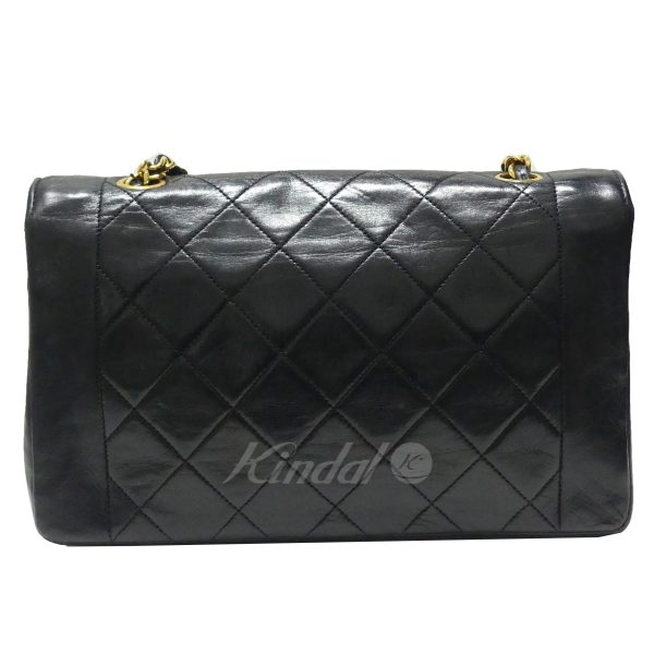 8081000035317 4 Chanel Diana25 Matelasse Leather Chain Bag Black