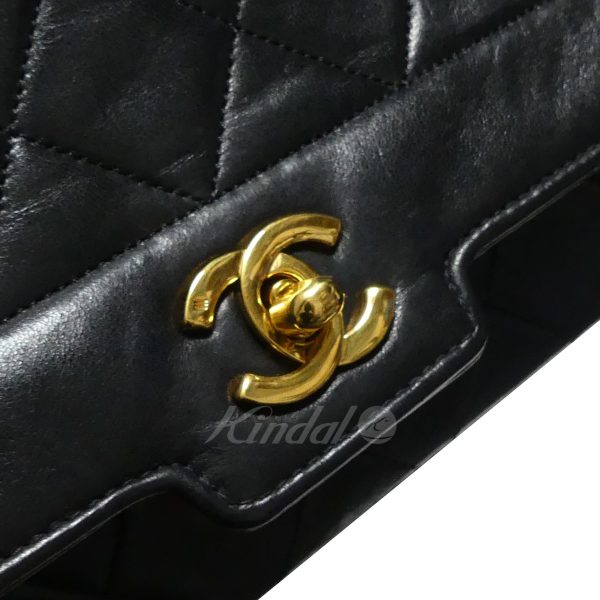 8081000035317 7 Chanel Diana25 Matelasse Leather Chain Bag Black