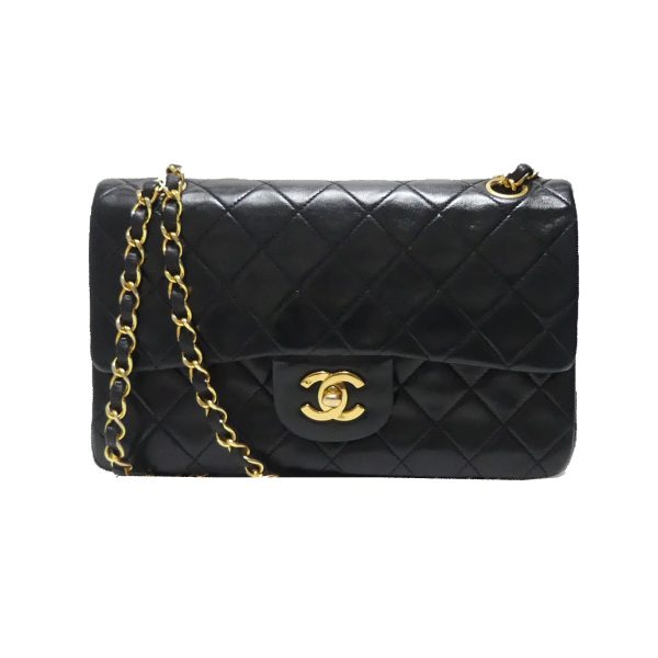 8081000048744 1 Chanel Matelasse 23 Flap Lambskin Chain Bag Black Gold