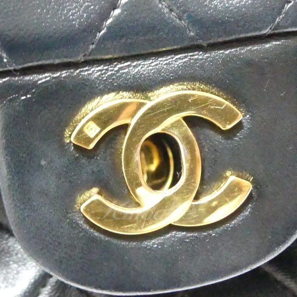 8081000048744 12 Chanel Matelasse 23 Flap Lambskin Chain Bag Black Gold