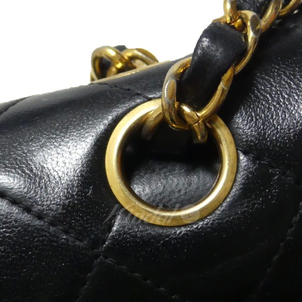 8081000048744 13 Chanel Matelasse 23 Flap Lambskin Chain Bag Black Gold