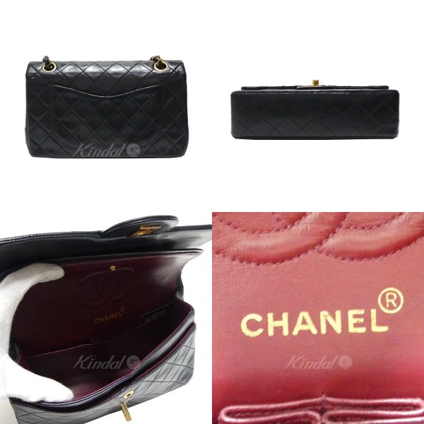 8081000048744 2 Chanel Matelasse 23 Flap Lambskin Chain Bag Black Gold