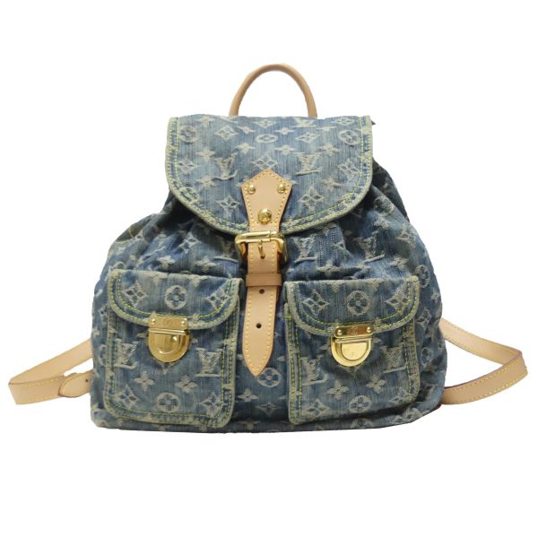 8081000056794 1 Louis Vuitton Monogram Denim Sack GM Blue