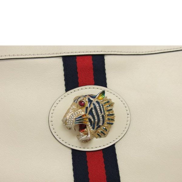 81269 5 Gucci Chain Tote Ivory Raja Large Tote Bag Tiger Head