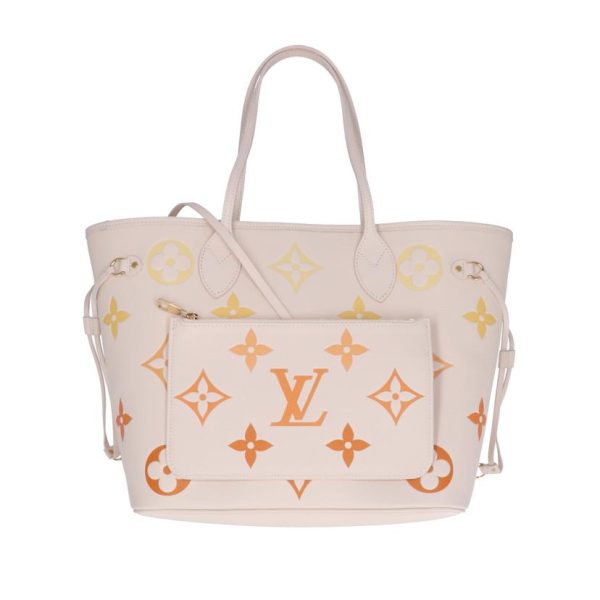 81333 1 Louis Vuitton Neverfull MM Monogram Empreinte Beige