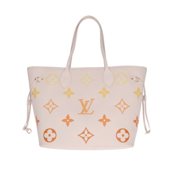 81333 2 Louis Vuitton Neverfull MM Monogram Empreinte Beige