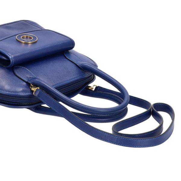 81799 4 Celine Leather 2 Way Bag Blue