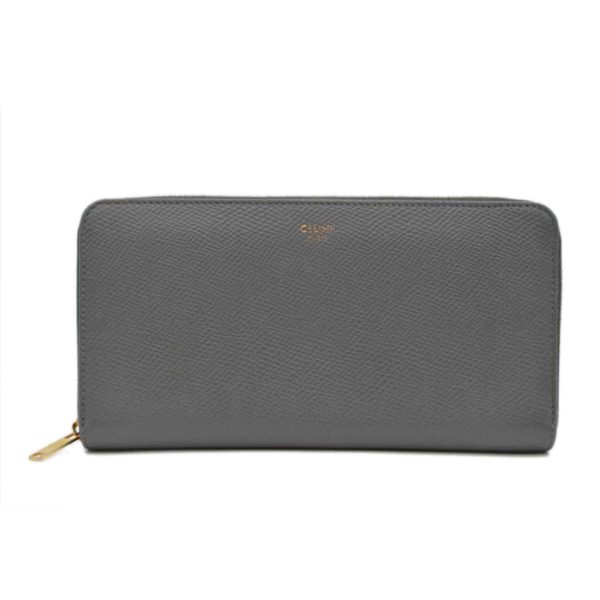 84284 1 Celine Large Zip Round Long Wallet Black