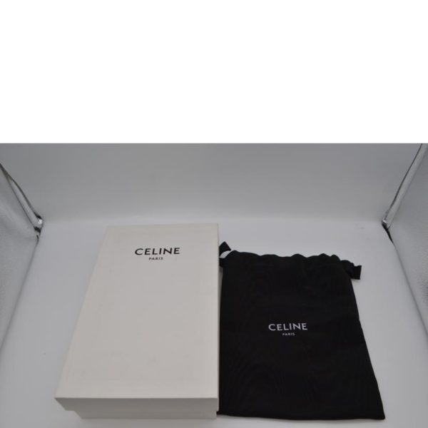 84284 12 Celine Large Zip Round Long Wallet Black