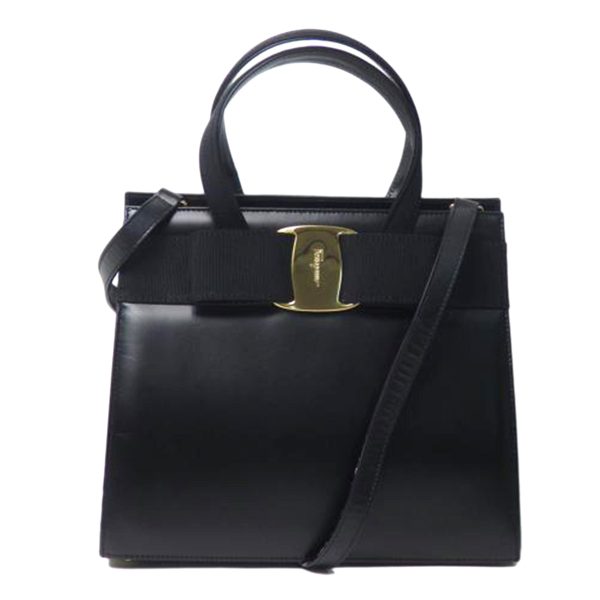 84894 1 Salvatore Ferragamo Vara Ribbon 2way Handbag Black