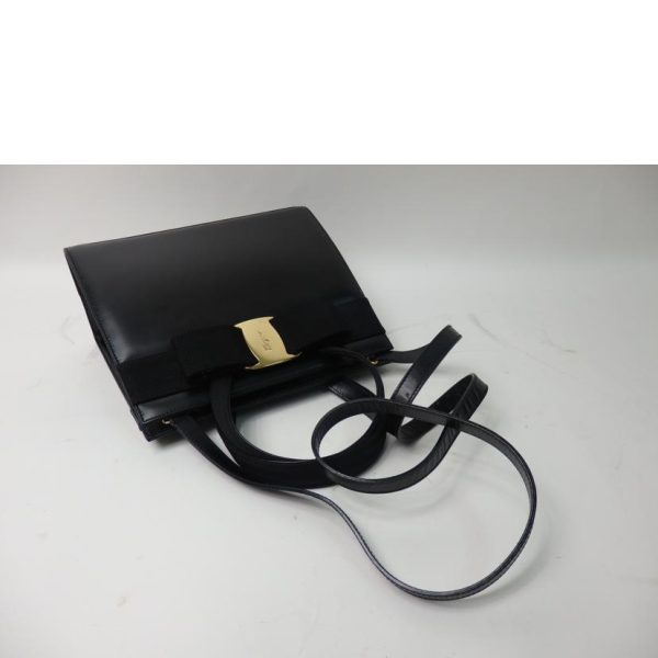 84894 4 Salvatore Ferragamo Vara Ribbon 2way Handbag Black