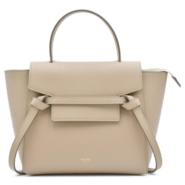 8523f050003 1 CELINE Nano belt 2way handbag shoulder bag beige