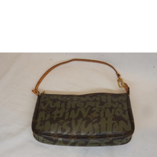 86013 2 Louis Vuitton Pochette Accessoire Graffiti Bag Brown