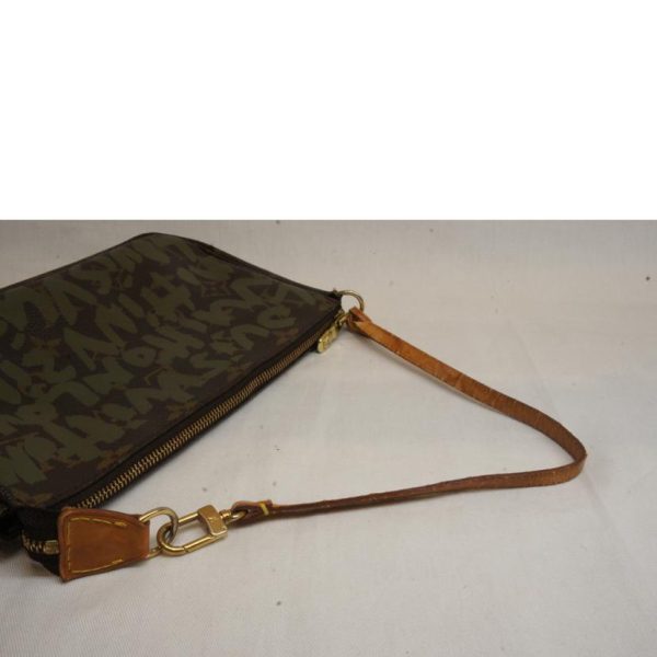 86013 4 Louis Vuitton Pochette Accessoire Graffiti Bag Brown