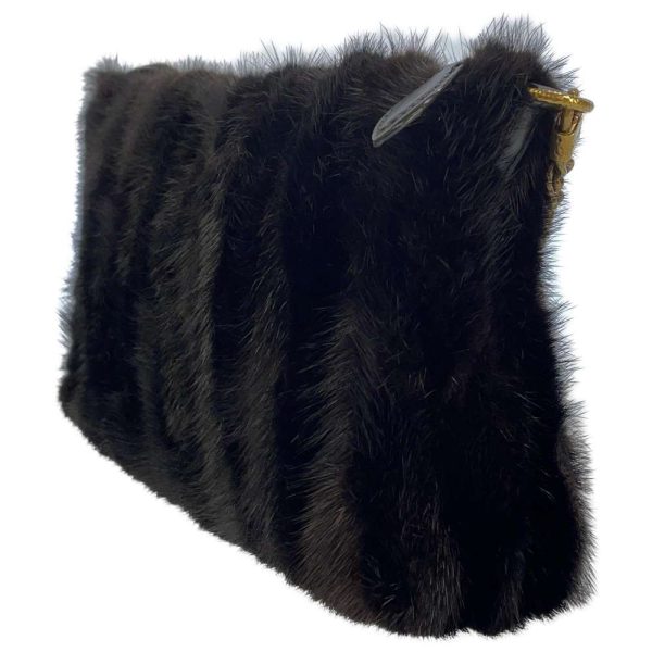 8644381 02 Louis Vuitton Mink Pochette Accessory Fur Black