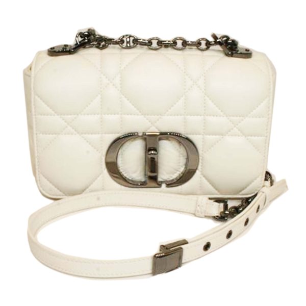 86785 1 Dior Caro Chain Shoulder Bag White