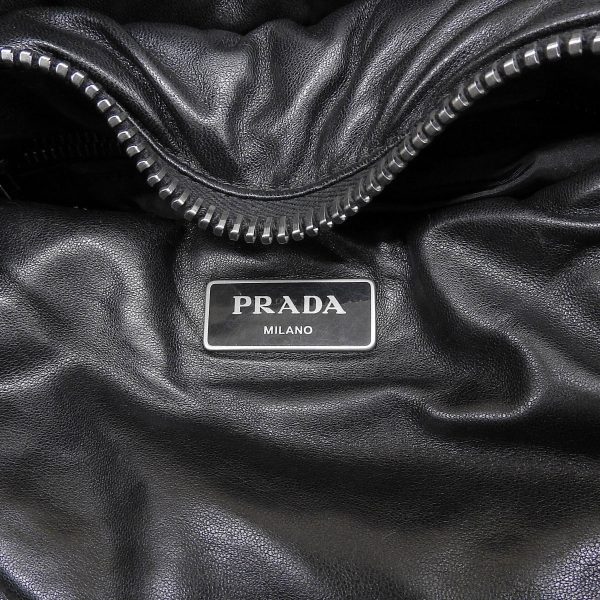 8817 8 Prada Nappa Leather Bomber Bag 2 Way Black