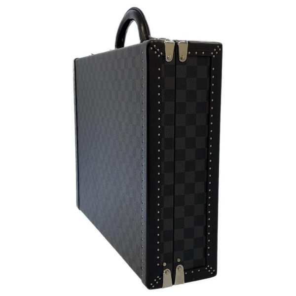 8877802 02 Louis Vuitton Damier Graphite President Trunk Black