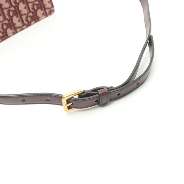 889295 6 Christian Dior Canvas Trotter Leather Waist Bag Bourdeaux Beige