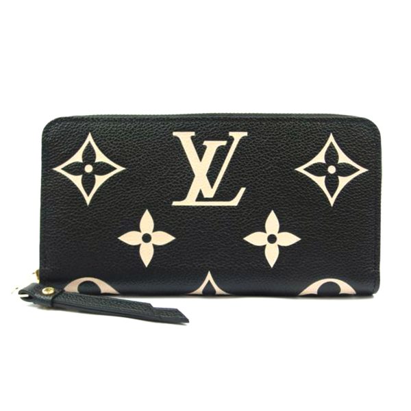 89022 1 Louis Vuitton Zippy Wallet Bicolor MG Empreinte Black Beige