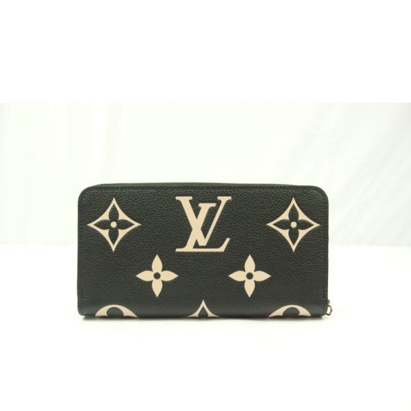 89022 2 Louis Vuitton Zippy Wallet Bicolor MG Empreinte Black Beige