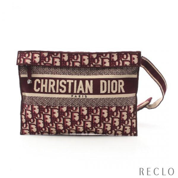 893041 Christian Dior Canvas Oblique Jacquard Waist Bag Beige Bourdeaux