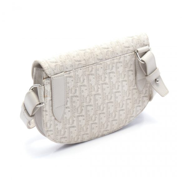 893071 1 Dior Canvas Saddle Oblique Jacquard Leather Shoulder Bag Ivory Light Gray