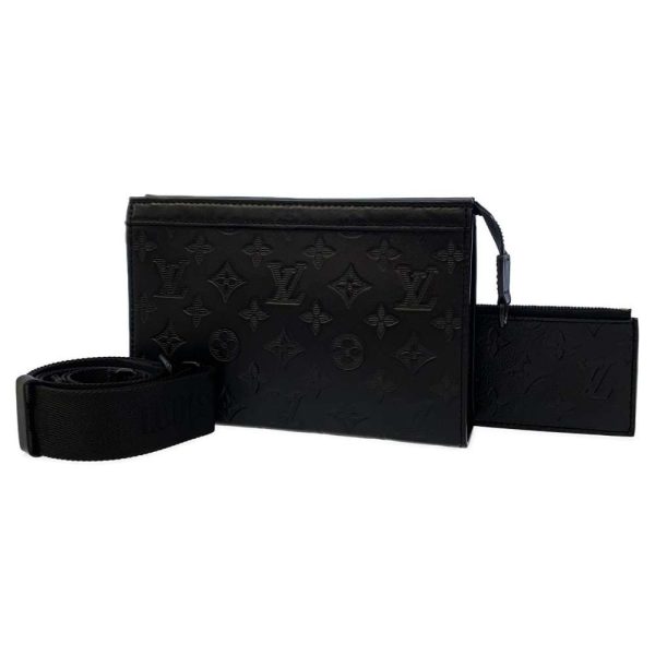 8955913 01 Louis Vuitton Monogram Shadow Gaston Wallet Black