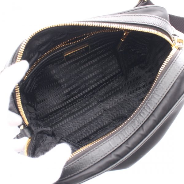 899518 2 Prada Tessuto Saffian Shoulder Bag Nylon Black