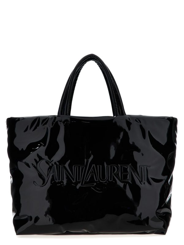 8aa956ff014abec ju 1 Saint Laurent Paris Maxi Patent Bag Black