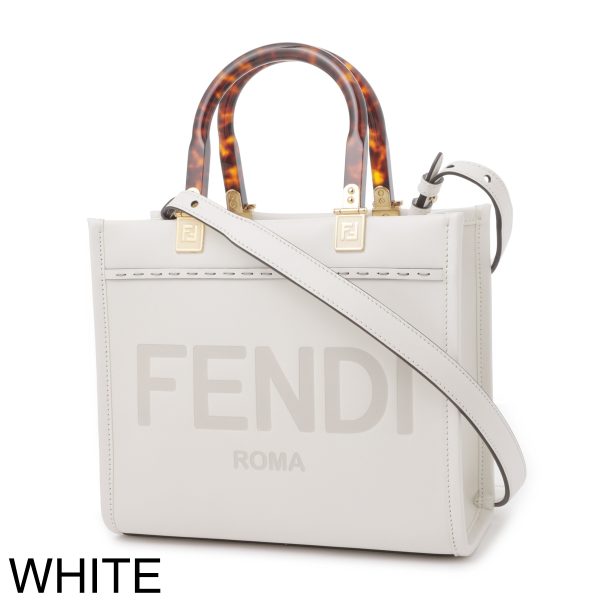 8bh394 abvl10 Fendi Sunshine Small Tote Bag White