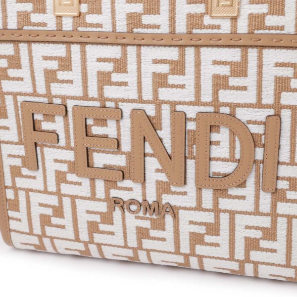 8bh394 apzl09 Fendi Sunshine Small Tote Bag Beige