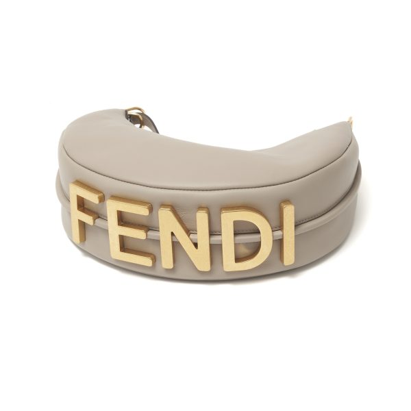 8br798 a5dy06 Fendi Fendigraphy Leather Handbag Creme