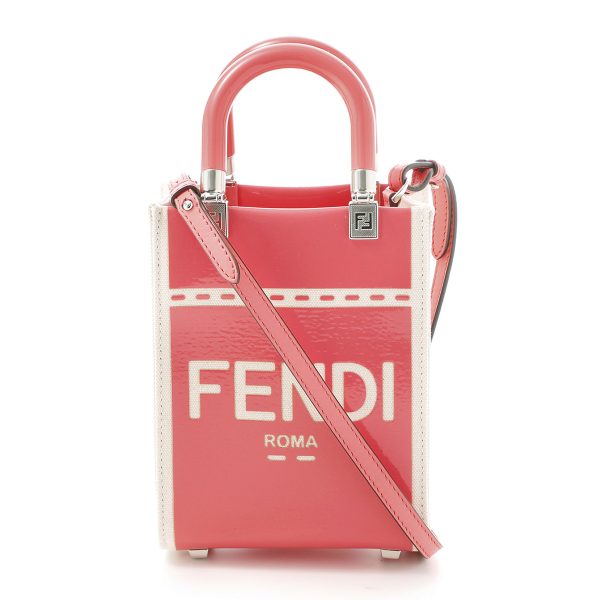 8bs051 ant702 Fendi Sunshine Shopper Small Tote Bag Pink