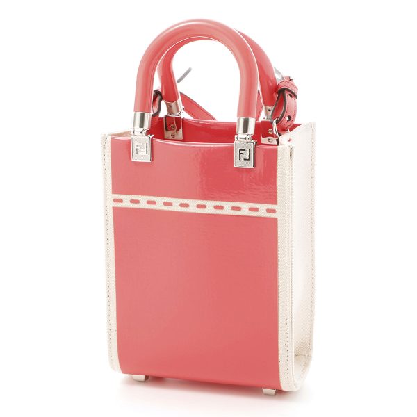 8bs051 ant704 Fendi Sunshine Shopper Small Tote Bag Pink