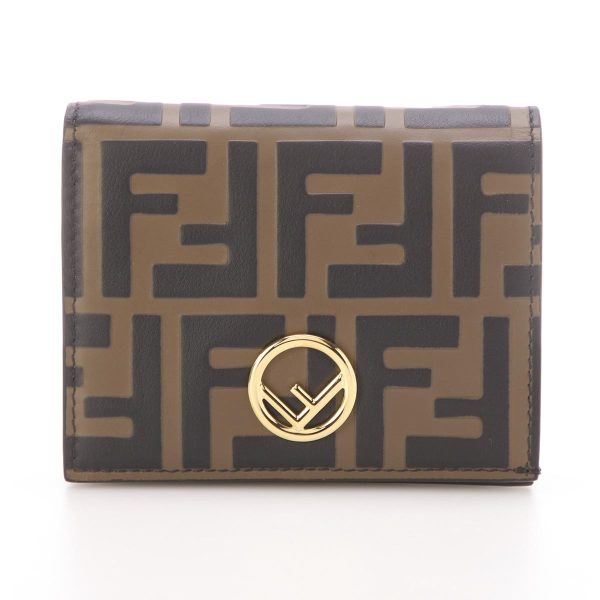 8m0420 aafm02 Fendi Bifold Wallet with Coin Purse Brown