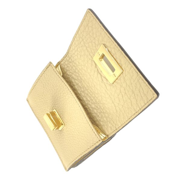 8m0426 aeum 228 4 Fendi Wallet Tri fold Micro Peekaboo Selleria Leather Beige