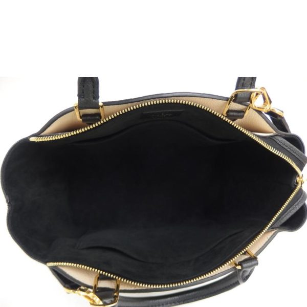 90076 4 Louis Vutton Petit Palais PM 2 Way Hand Bag Black Beige