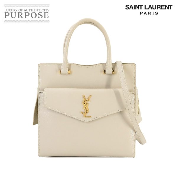 90237523 01 Saint Laurent 2Way Hand Shoulder Bag Leather Ivory